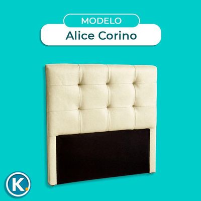 Cabeceira Estofada King Alice Nature Material Sintético Begetiza 193x136