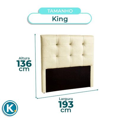Cabeceira Estofada King Alice Nature Material Sintético Begetiza 193x136