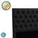Cabeceira Estofada Casal Luna Nature Material Sintético Preto 138x136