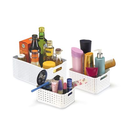Kit Arthi com 3 Organizadores Trançados Rattan Branco