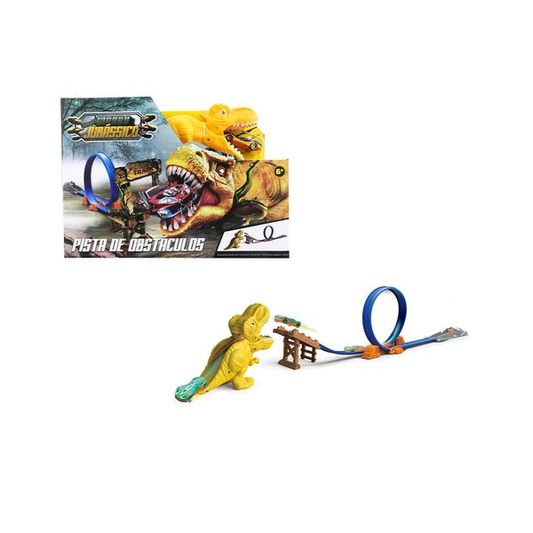 Pista Dinossauro com Obstáculos e Carrinhos Le