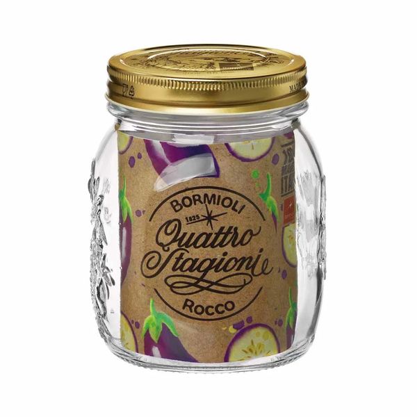 Pote de Vidro Bormioli Quattro Stagioni com Tampa Dourada 500ml Pote de Vidro Bormioli Quattro Stagioni com Tampa Dourada 500ml