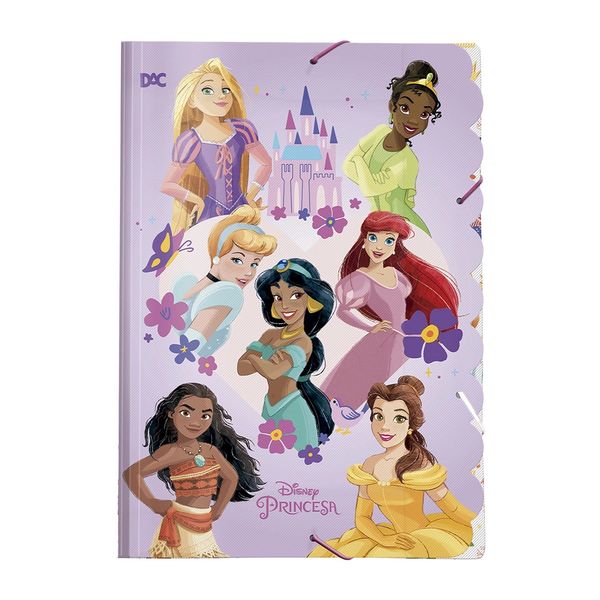 Pasta Aba Elástico DAC Ofício Princesas Pasta Aba Elástico DAC Ofício Princesas