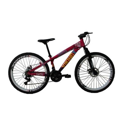Bicicleta VikingX Freeride Aro 26 21 Vel Rosa/Roxo TUFF25