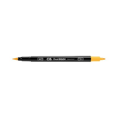 Marcador Artístico Cis Dual Brush Fine Aquarelável Laranja Neon 0.8mm