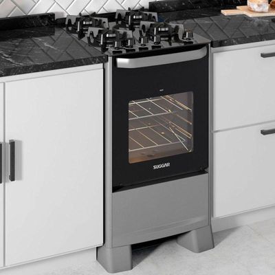 Fogão Best Glass 4 Queimadores Prata Fgvbg410prix Suggar Bivolt