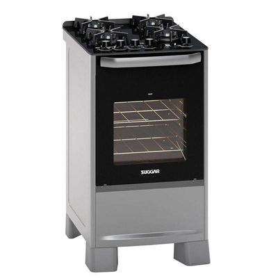 Fogão Best Glass 4 Queimadores Prata Fgvbg410prix Suggar Bivolt