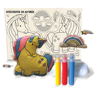 Boneca de Pano para Montar Unicórnio - BO609 - Alegria Sem Bateria