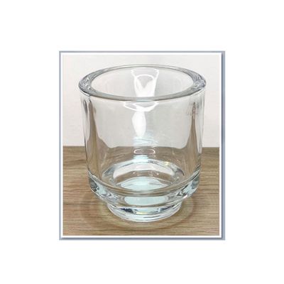 Pote de Vidro Porta Vela Suporte Mini Vaso Redondo Borda Grossa