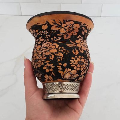 Cuia Chimarrão Tererê Porongo Decorada Laser 14cm