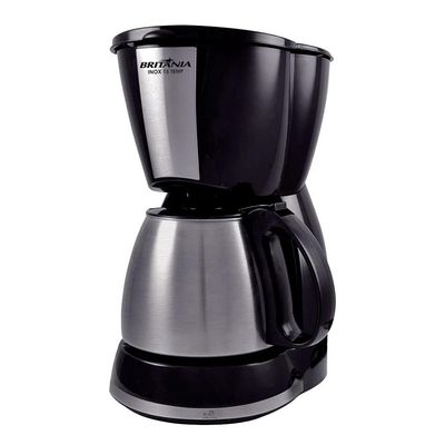 Cafeteira 15 Xícaras com Jarra Inox Britânia 15 TEMP Preta e Prata 127V 127V