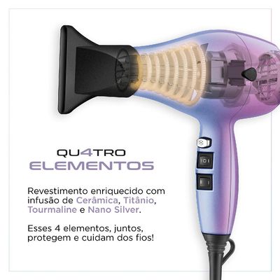 Secador de Cabelo By Juliette Mondial SCPJU03 Rosa com Azul 127V 127V
