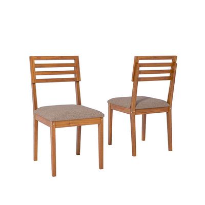 Conjunto de Mesa Retangular com Tampo de Vidro Off White Papaia e 4 Cadeiras Juparanã Linho Bege e Cinamomo
