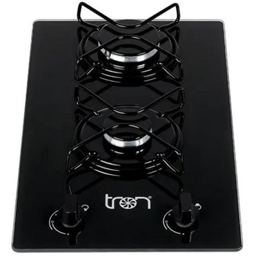 Cooktop Tron 2 Bocas Gás GLP Mesa De Vidro Preto Bivolt