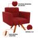Poltrona Sala Decorativa Kit 2 Elisa Giratória Castanho MM30 Veludo Marsala D03 - D'Rossi