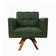 Poltrona Sala Decorativa Kit 2 Elisa Giratória Castanho MM30 Sintético PU Verde D03 - D'Rossi