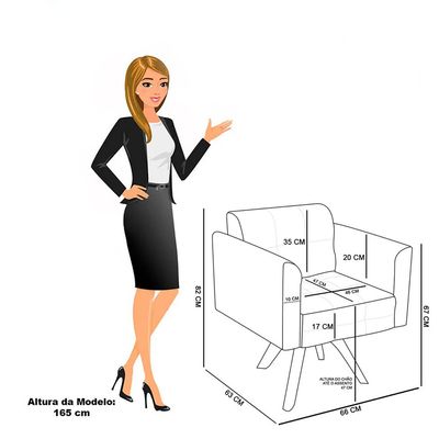 Poltrona Sala Decorativa Kit 2 Elisa Giratória Castanho MM30 Sintético PU Verde D03 - D'Rossi