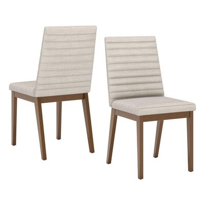 Conjunto 2 Cadeiras Elena Para Mesa De Jantar Nature Com Linho