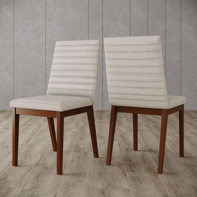 Conjunto 2 Cadeiras Elena Para Mesa De Jantar Nature Com Linho