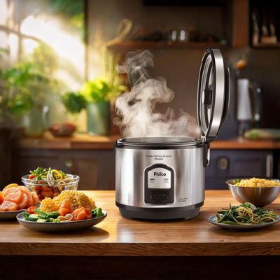 Panela de Arroz Elétrica Philco 6 Xícaras Inox 400W PPA06A 220V