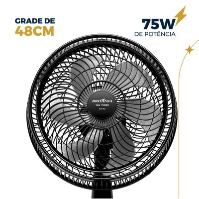 Ventilador de Coluna Britânia Maxx Force 6 Pás 75W BVC31A 220V