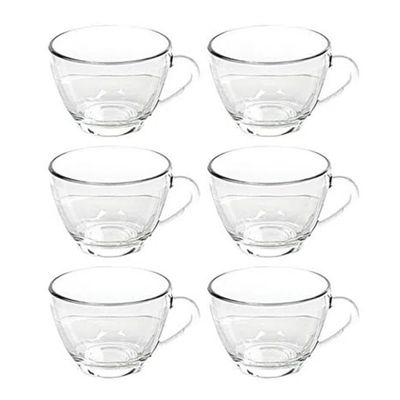 Jogo Xicaras Cha Cafe Vidro Cristal 6pcs