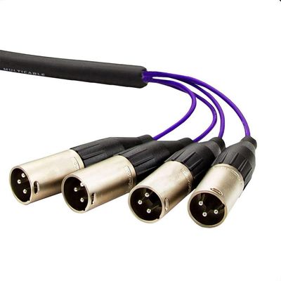 Multicabos Com Conectores Xlr 4 Vias - Amphenol 50 Metros