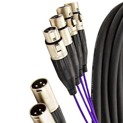 Multicabos Com Conectores Xlr 4 Vias - Amphenol 50 Metros