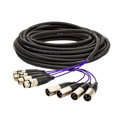 Multicabos Com Conectores Xlr 4 Vias - Amphenol 50 Metros