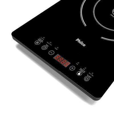 Cooktop De Indução Portátil 1 Boca Philco PCT10A Display Digital Painel Touch Preto 110V