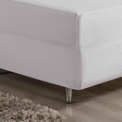 Lençol Com Elástico King Nobre 1 Peça Luva De Box 55cm De Altura Malha 100% Algodão - Branco