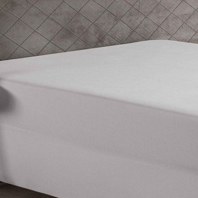 Lençol Com Elástico King Nobre 1 Peça Luva De Box 55cm De Altura Malha 100% Algodão - Branco