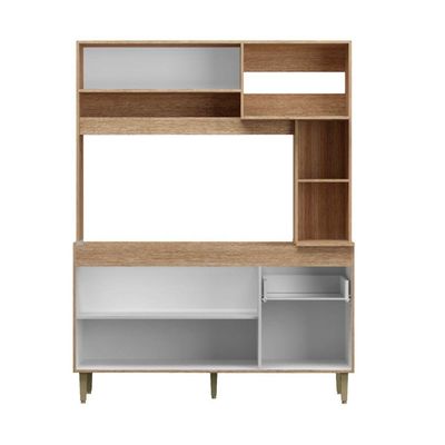 Armário De Cozinha Compacta Em Mdp Mel E Areia 1,95 X 1,53