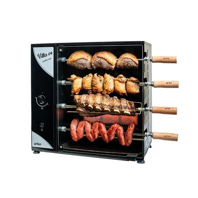 Churrasqueira a Gás Rotativa Vitta Arke 04 Espetos Preto / 220V