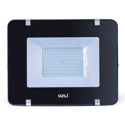 Refletor Led Slim 50w 6500k Bivolt Ip65 Carcaça Preta Alta Luminosidade