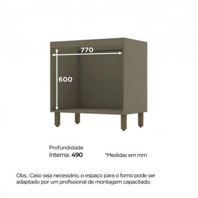 Balcão Para Forno Em Mdf Henn Connect Duna-cristal