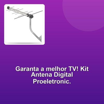 Kit Antena Externa Digital Com Mastro E Cabo Proeletronic
