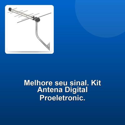 Kit Antena Externa Digital Com Mastro E Cabo Proeletronic