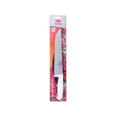 Faca Carne Corneta Cabo Branco Inox 10 Blister