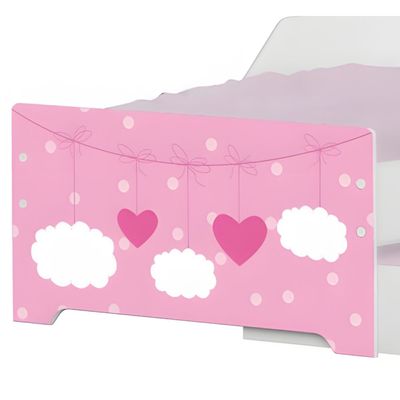 Mini Cama Infantil com Cama Auxiliar 153x79cm Personagens Nuvem Menina K02 - D'Rossi