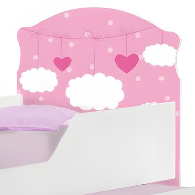 Mini Cama Infantil com Cama Auxiliar 153x79cm Personagens Nuvem Menina K02 - D'Rossi