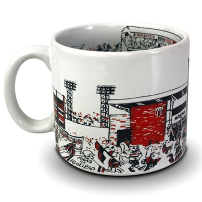 Caneca KazzaVip do Botafogo Futebol S.A - S.P Cerâmica 360 ML Estádio Santa Cruz - Arena NicNet Licenciada Branco