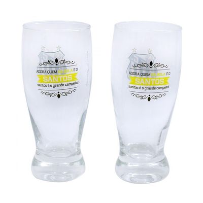 Jogo Com 2 Copos de Vidro Santos Lager 350ml