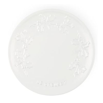 PRATO RASO LE CREUSET SPHERE HOLLY 19CM EM CERÂMICA BRANCO 80033190100003