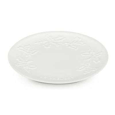 PRATO RASO LE CREUSET SPHERE HOLLY 19CM EM CERÂMICA BRANCO 80033190100003