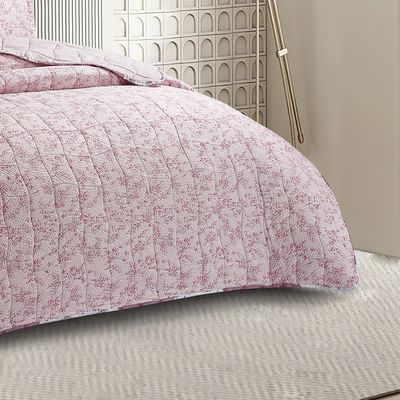 Kit Cobre Leito Colcha Anarruga Estampada Campestre 3 Peças Queen 240x260cm Sonhare