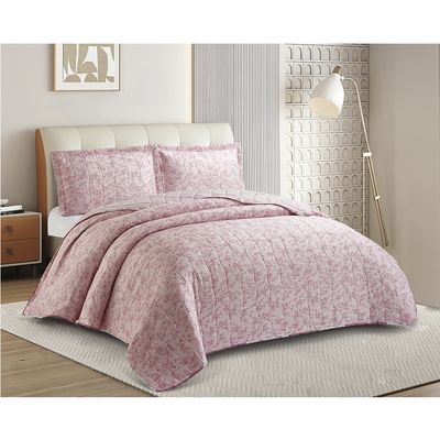 Kit Cobre Leito Colcha Anarruga Estampada Campestre 3 Peças Queen 240x260cm Sonhare