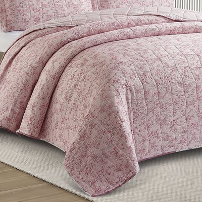 Kit Cobre Leito Colcha Anarruga Estampada Campestre 3 Peças Queen 240x260cm Sonhare