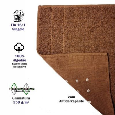 Kit 10 Tapetes para Banheiro Antiderrapante 550g/m² Extra Felpudo Paris 45x70cm Cinza