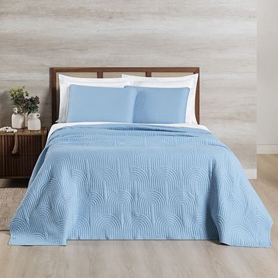 Cobre Leito Colcha King Ternura 3 Peças Azul - 100% Poliéster